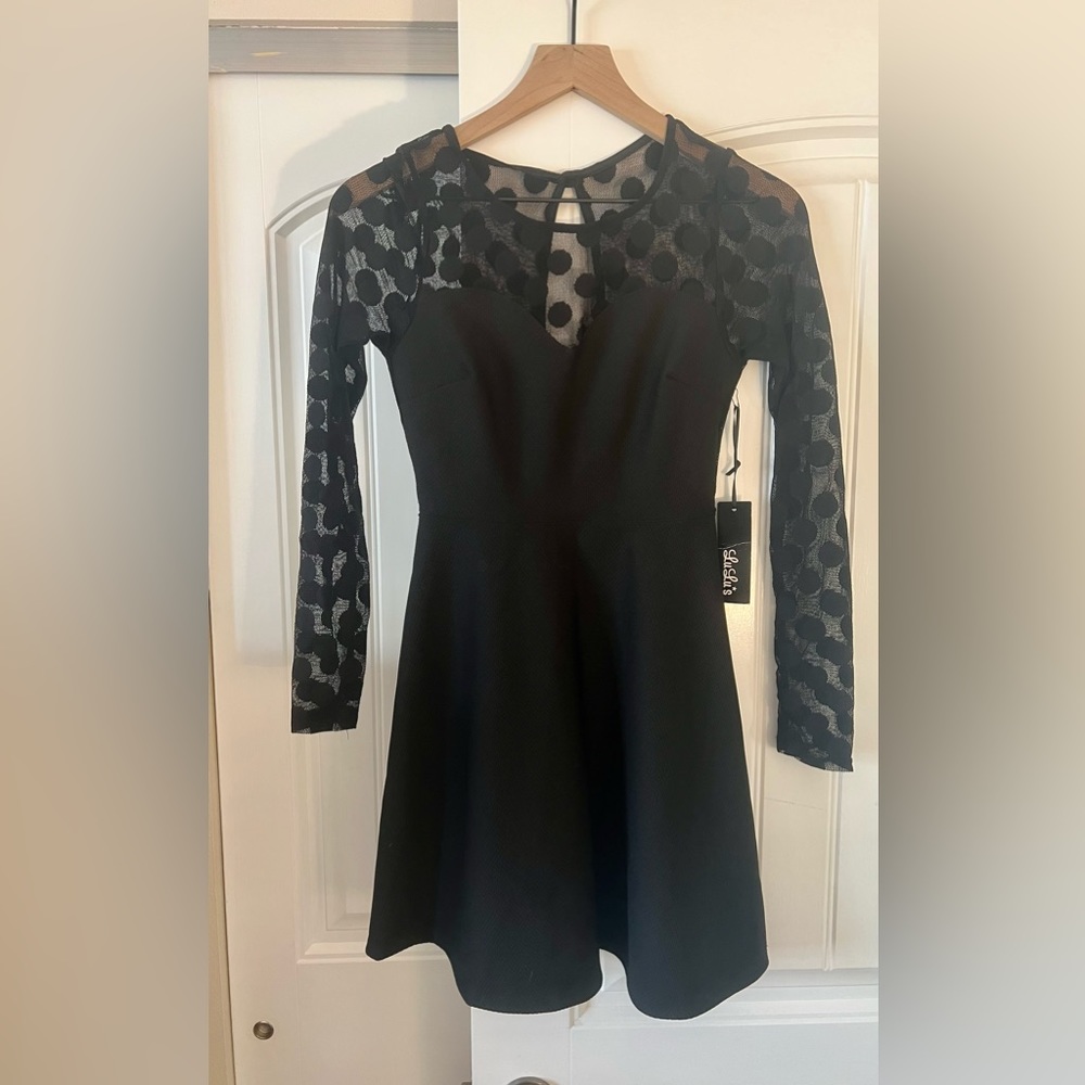 Black dress with lace sleeves